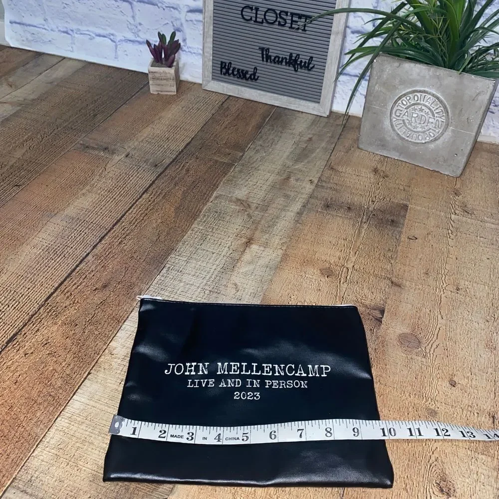 💜 John Mellencamp cosmetic Zipped Bag Live And In Person 2023 Tour New